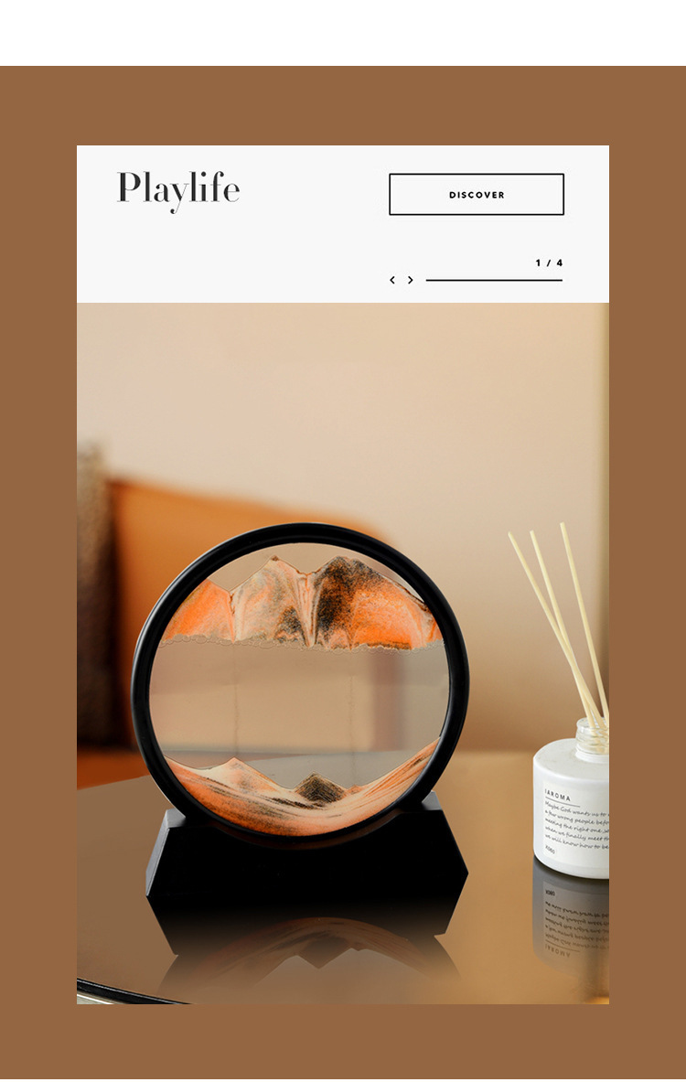 创意沙漏流沙画摆件客厅桌面酒柜装饰办公室摆设乔迁玻璃工艺品详情6