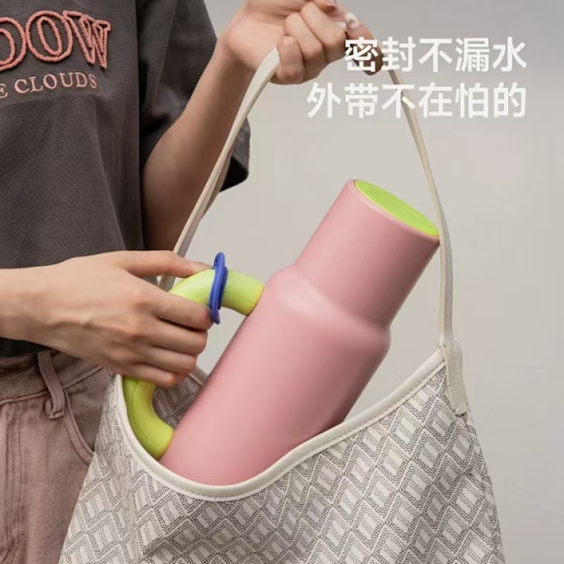Dopamine handle straw cup, 304 stainless steel vacuum insulated cup, large-capacity portable car cup pic 8