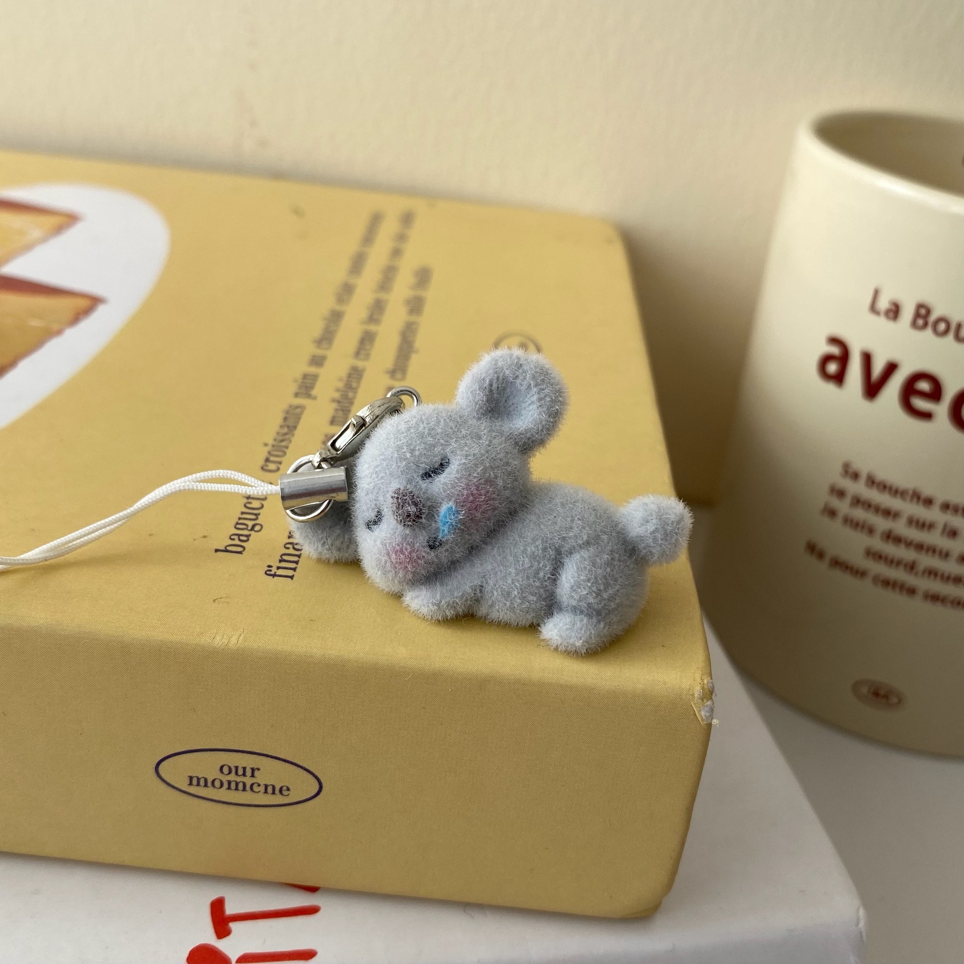 Flocked koala mobile phone line pendant, keychain, creative and personalized gift, schoolbag pendant, high appearance level, niche pendant, flocked cartoon doll, flocked koala keychain pendant, cartoon cute keychain pic 8