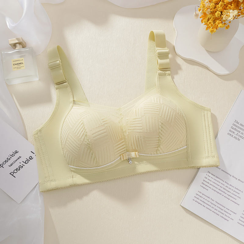 Cross-border trade bras without steel rings, thin cups, large breasts, small appearance, gathering top support, side retraction, breathable inner lining, adjustable type underwear pic 6