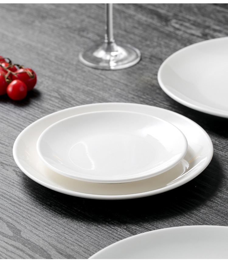 酒店餐具纯白圆盘平盘浅盘菜盘陶瓷盘西餐牛排盘商用盘子可加LOGO详情16