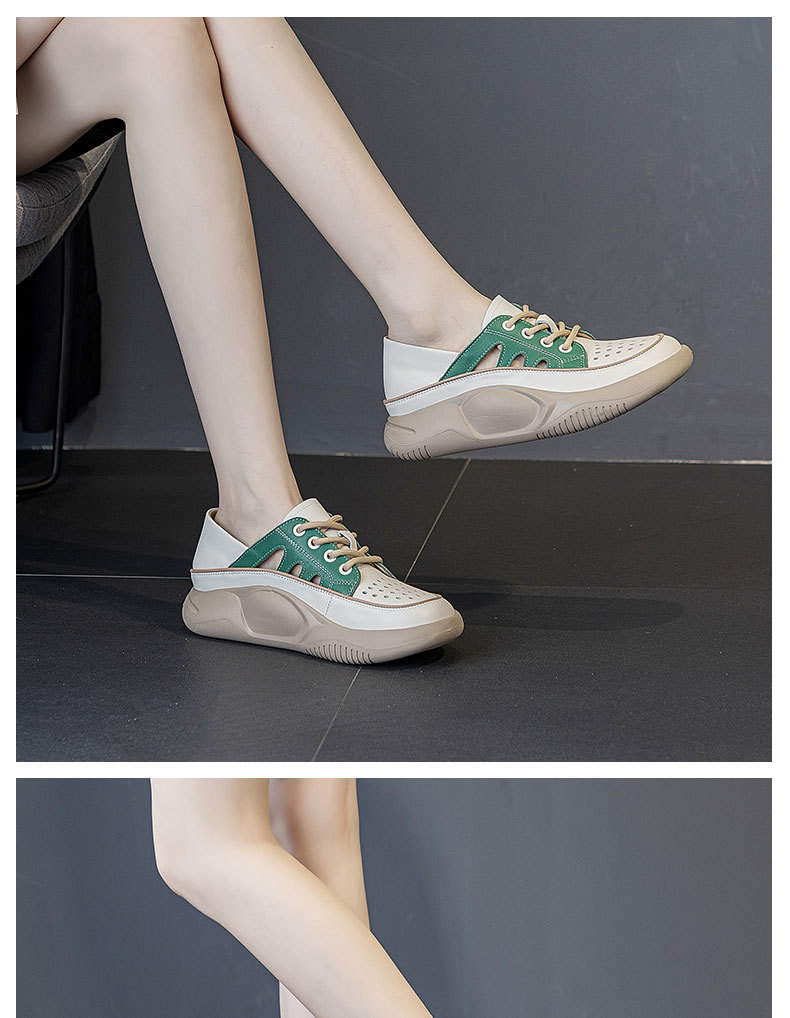 头层牛皮休闲运动凉鞋女夏季新款镂空单鞋平底真皮轻便两穿懒人鞋详情15