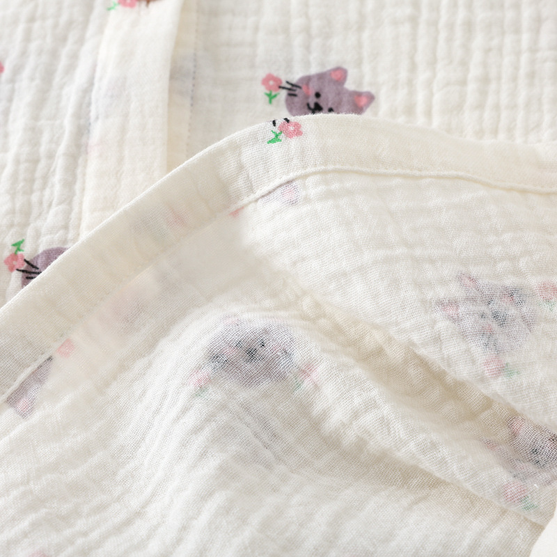 孕妇哺乳睡裙春夏季薄款长袖产后喂奶纯棉纱布月子服睡衣待产检裙详情8