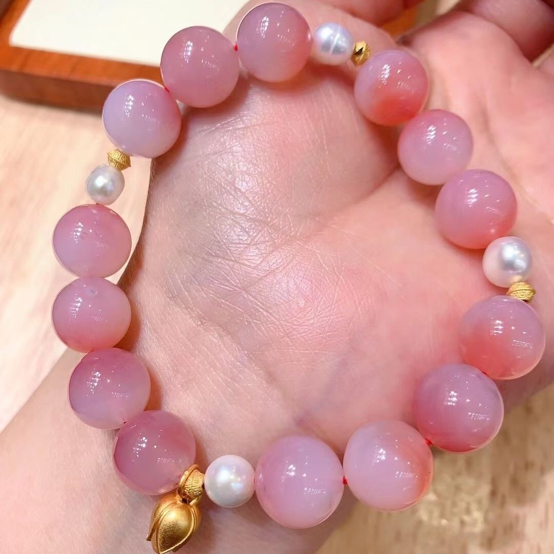 水蜜桃珍珠手链女款ins小众设计手持手串学生闺蜜生日礼物详情2