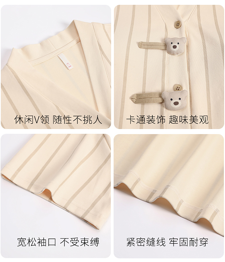 【纯棉】睡衣女士夏季休闲可爱短袖睡裙带胸垫可外穿家居服简约风详情16
