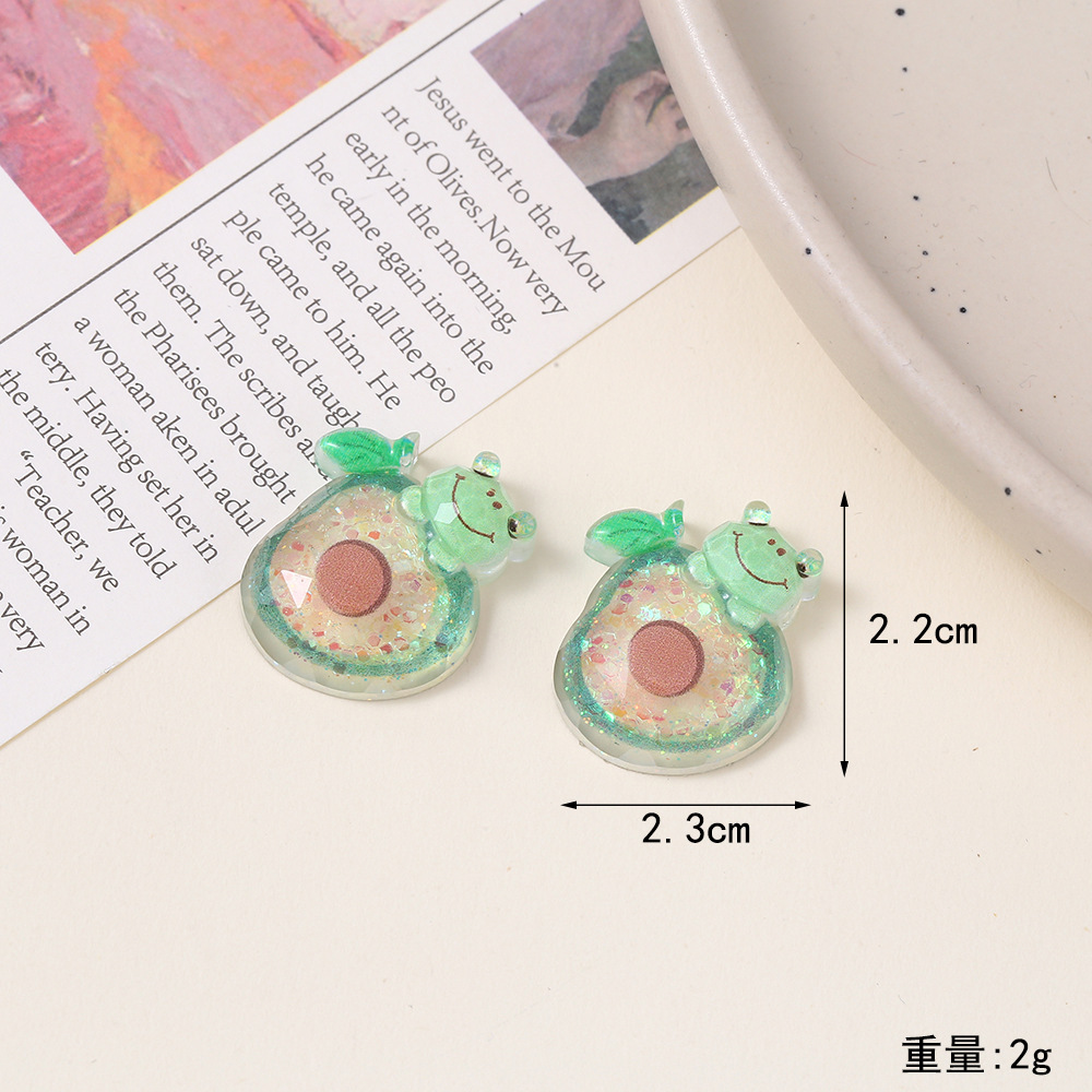 Cartoon animal fruit epoxy resin AB glue accessories, luminous translucent sequins, diy cream glue phone cases, strawberry phone accessories pic 8