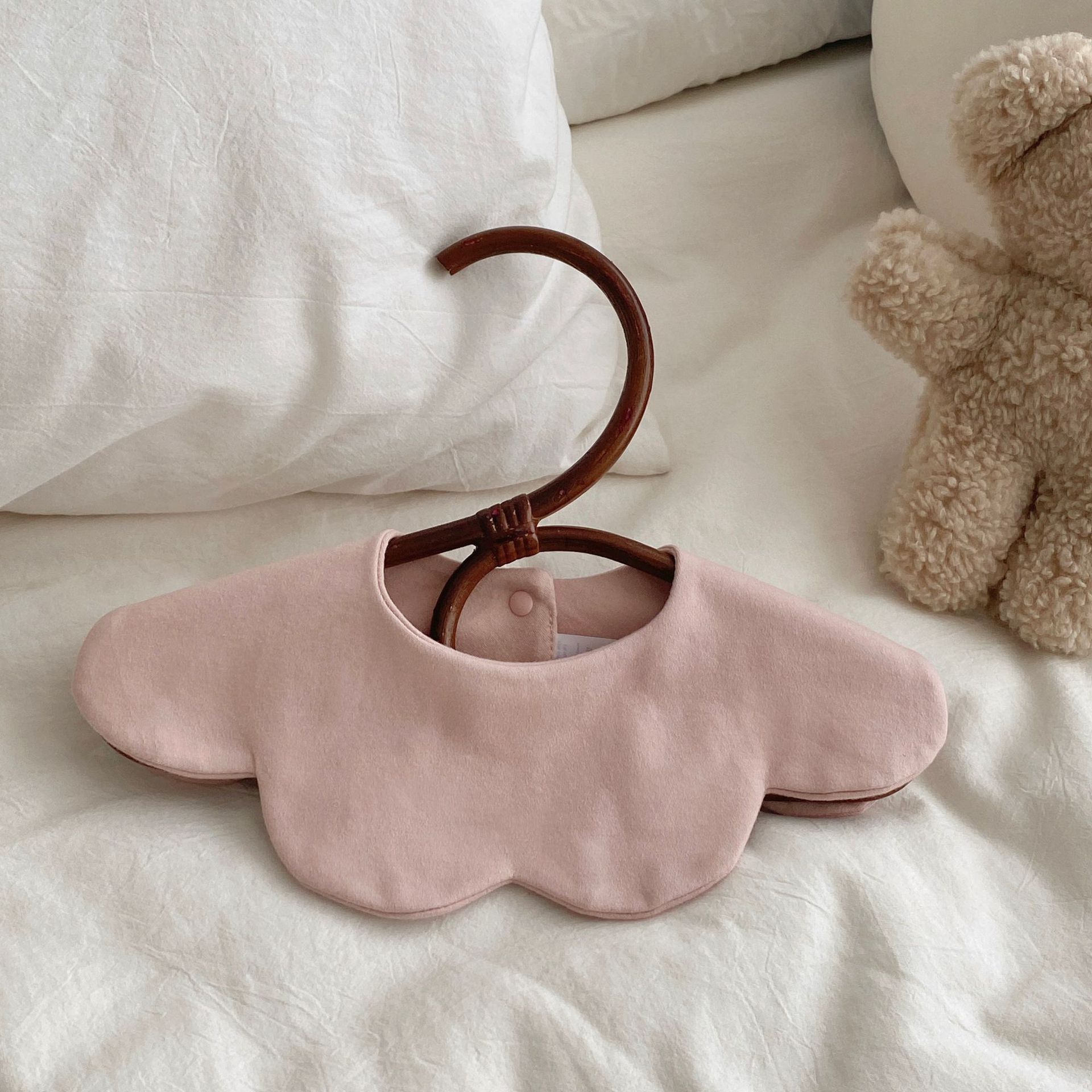 婴儿口水巾宝宝纯棉A类花瓣围兜纯色加厚双面口水巾秋冬1-3岁详情28