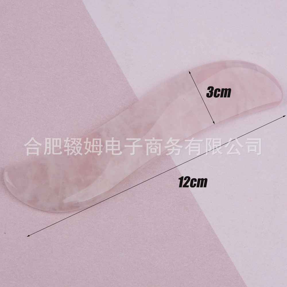 厂家天然玉石绿东陵刮痧板粉晶按摩板脸部面部全身通用刮痧按摩器详情1