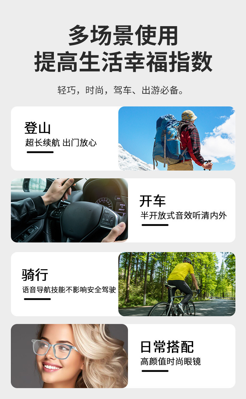 AI translation Smart Bluetooth Glasses GS07 for cycling, driving, listening to music, making calls, and changing light lenses for both indoor and outdoor factories pic 15