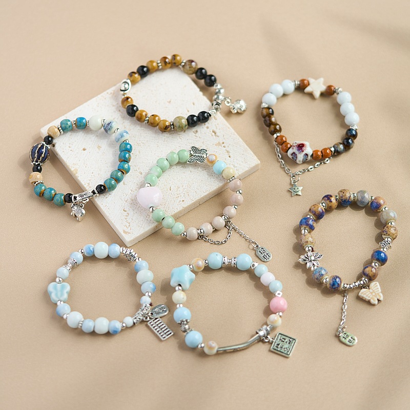 景德镇陶瓷手串新中式饰品批发陶瓷手串10元3串手链女百搭高级感详情5