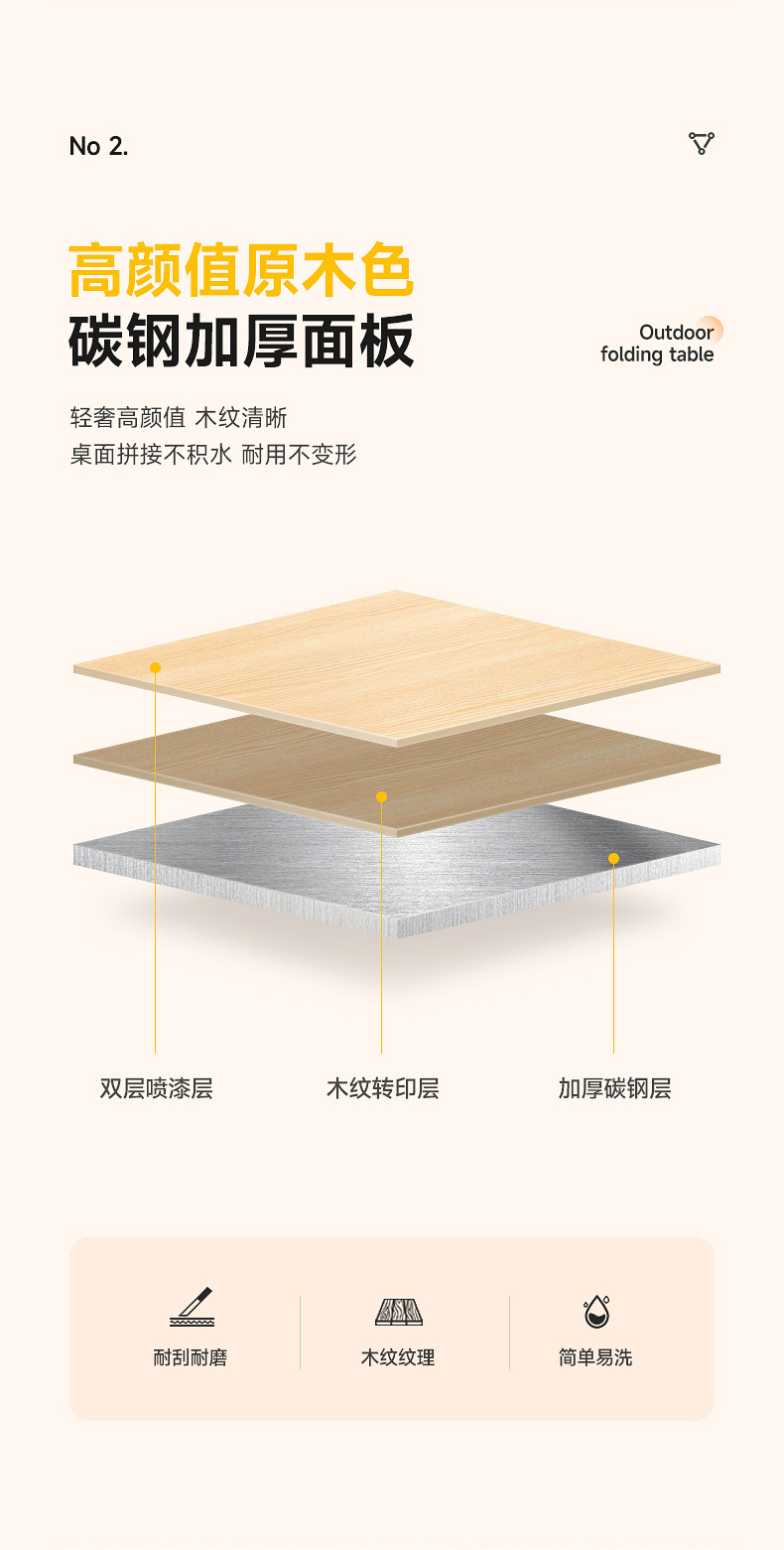 月亮椅老人户外露营桌椅组合折叠桌户外用品详情4