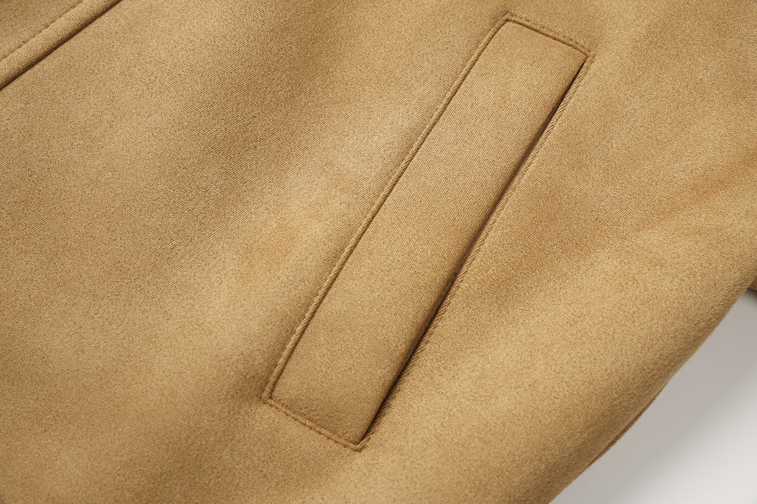 MUYU 卡其色小众设计感麂皮绒夹克女春季新款宽松翻领短外套详情9