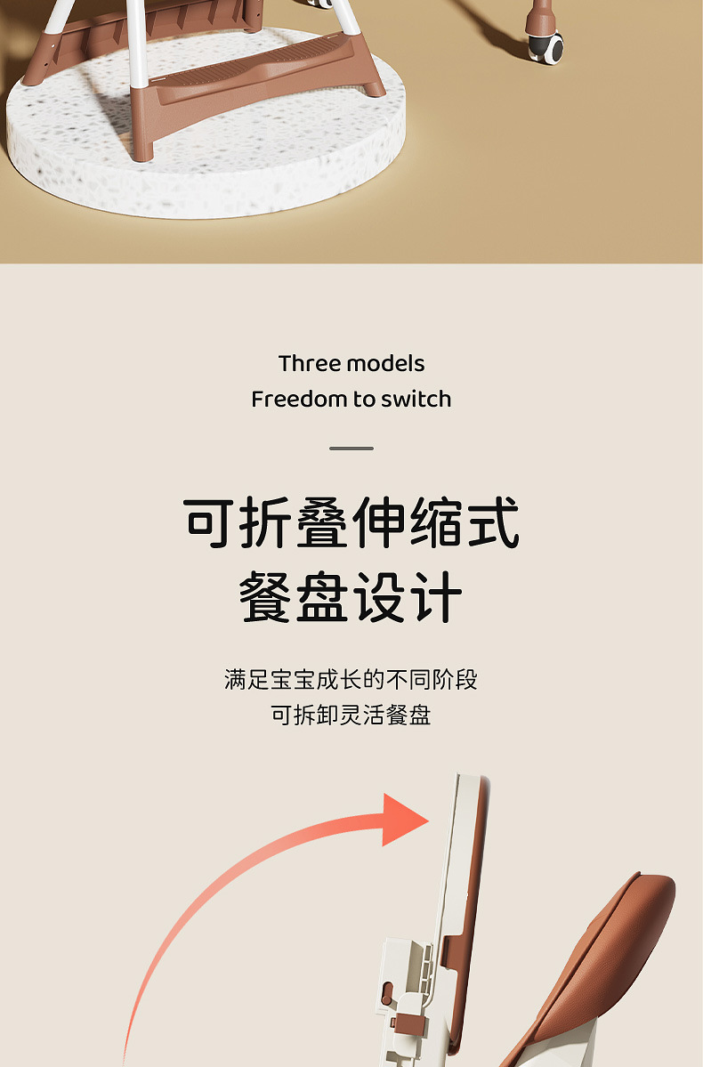 宝宝餐椅多功能可调节儿童餐椅婴儿家用便携吃饭塑料餐桌椅摇摇椅详情7