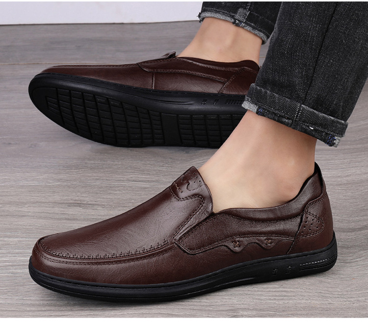 2025春秋男士真皮皮鞋四季款头层牛皮软皮软底加绒商务皮鞋乐福鞋详情18