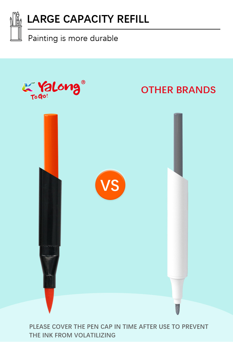 Yalong Cross-border 36-color Marcadores washable new marker pen, smooth quality, brush marker pen color paint pic 6