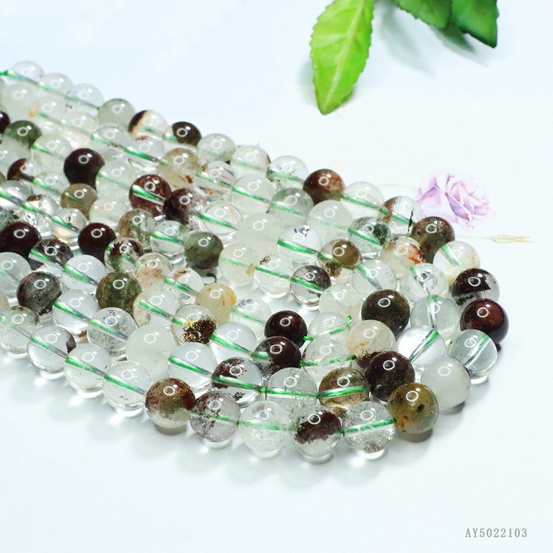 幽灵水晶散珠原石DIY手工手链项链配件半成品绿幽灵散珠批发散珠串珠饰品材料详情4