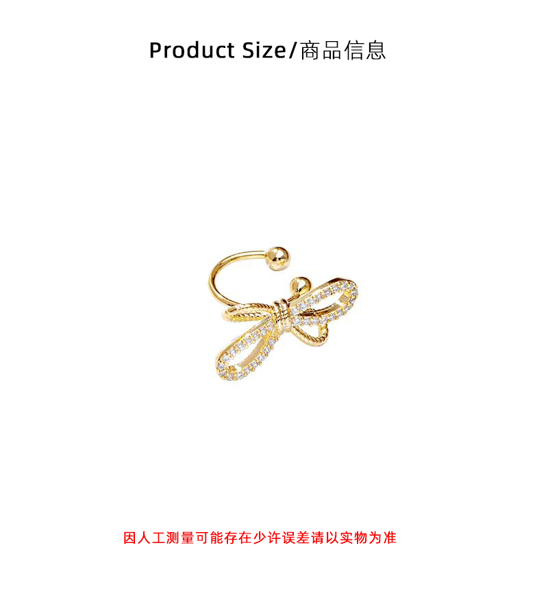 Hyacinth no piercings, must-fit ear bone clips, niche design, high-end earrings, fashionable, light luxury, exquisite bow, elegant earrings for women pic 3