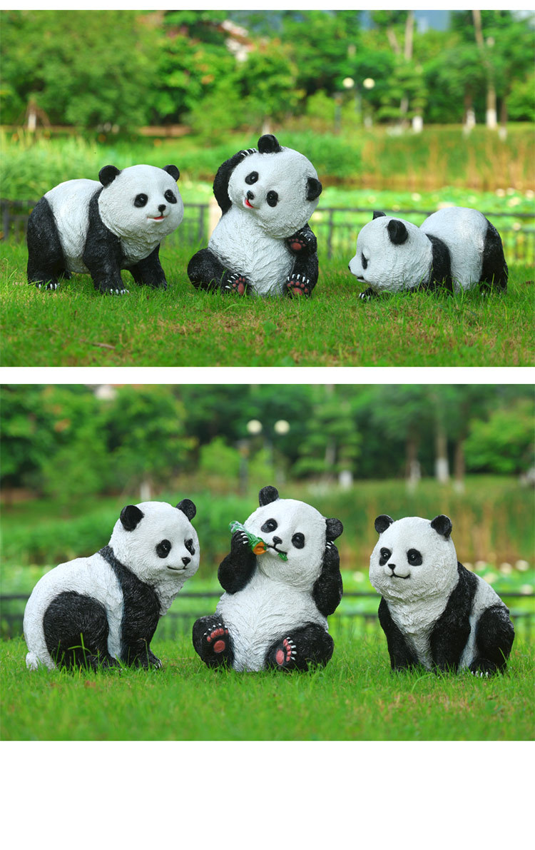 Factory direct sales of resin simulation panda ornaments for courtyard and garden decoration, outdoor animal lawns, and garden landscape sculptures pic 11
