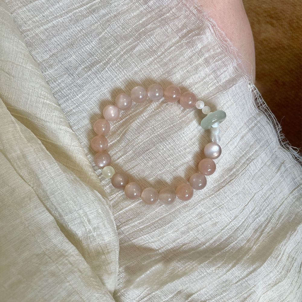 松雪院绢原创天然简约太阳石气质冷淡风手串小众法式复古感仙女详情1