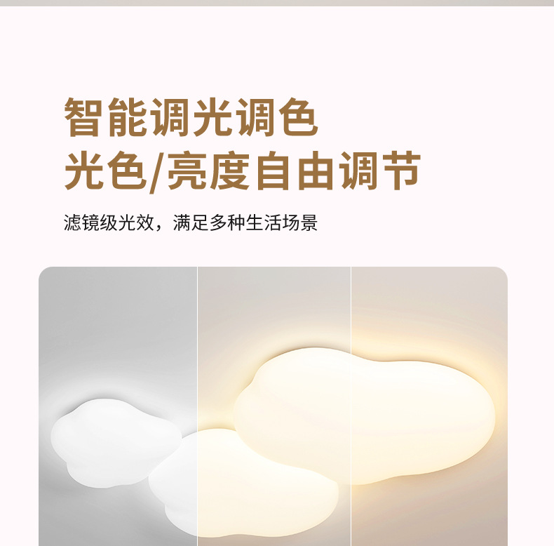 客厅灯奶油风2025新款温馨护眼led云朵灯客厅主灯北欧吸顶灯详情18