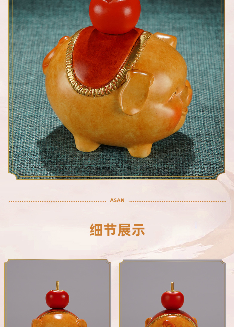 厂家直销黄铜摆件《诸事大吉》铜工艺品装饰品生肖铜猪摆件乔迁送详情5