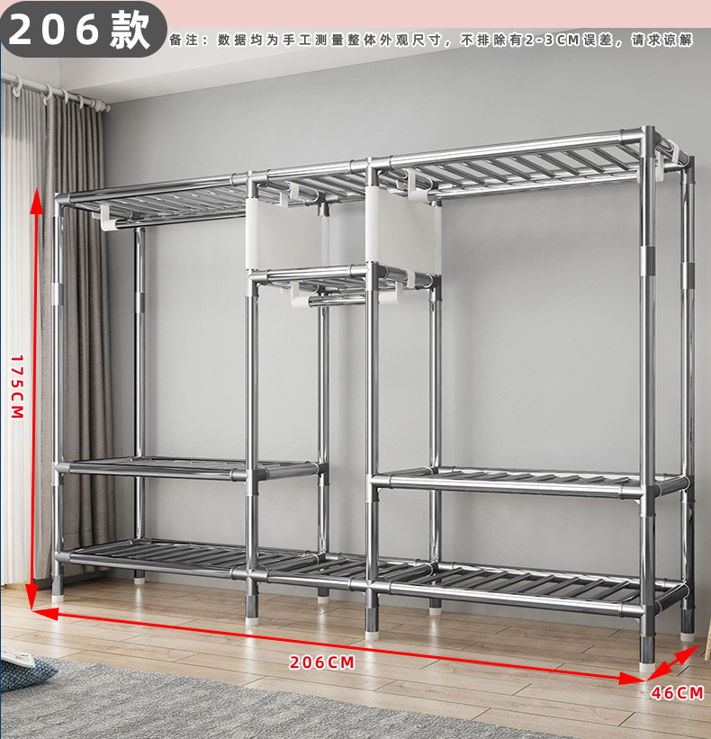 简易衣柜出租房加固钢管布衣柜经济型简易衣橱家用卧室出租屋衣柜详情22