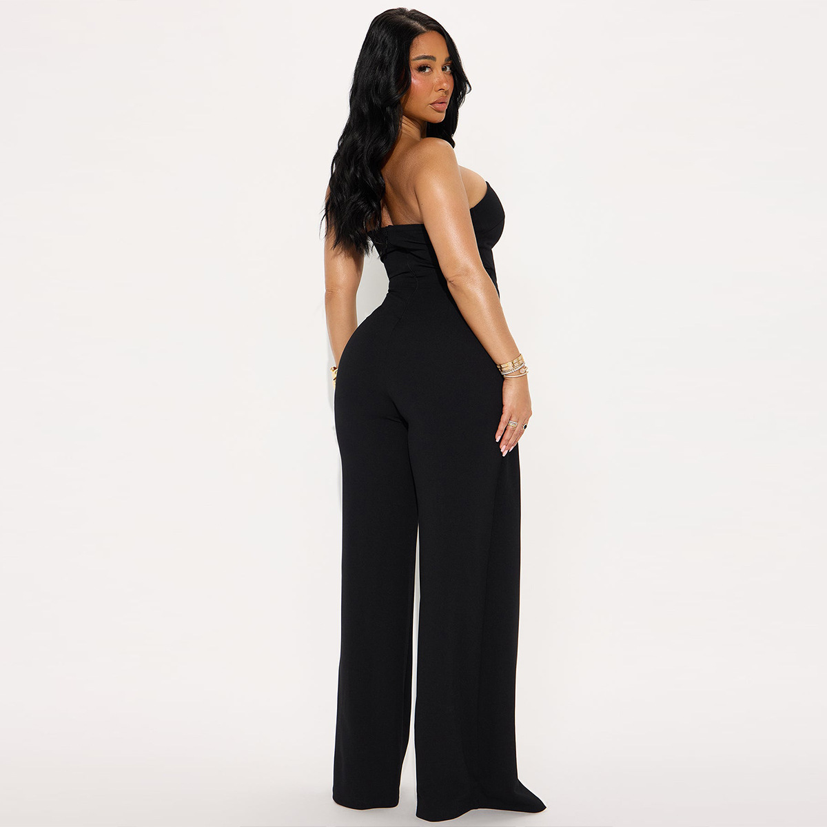 ZY6190 Amazon Independent store strapless false two-piece elegantly designed jumpsuit New partyjumpsuit pic 7