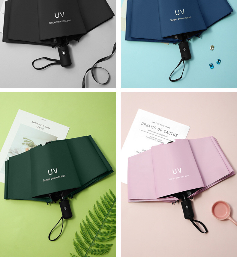 UV黑胶防晒遮阳伞晴雨两用雨伞折叠太阳伞印制logo广告伞批发详情9