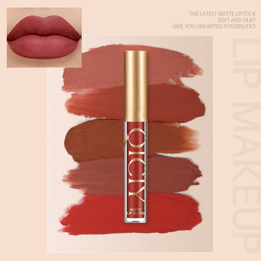 【跨境专供】QICIY唇釉套装雾面哑光珠光不粘杯唇釉唇彩11色批发详情11