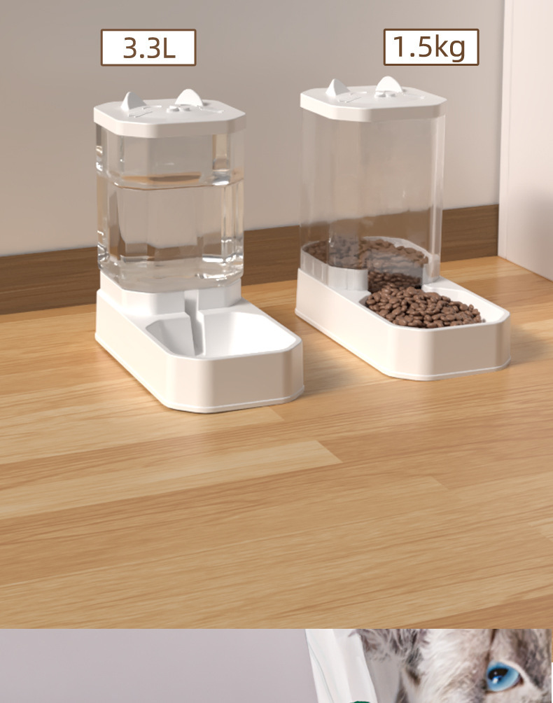 Cross-border cat bowl automatic feeding and drinking water dispenser, extra-large food storage dog food bowl, cat rice bowl, drinking water bowl, pet supplies pic 3