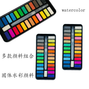 Solid wood white cloud regular script brush for beginners in traditional Chinese painting, a set of Wolf brush and goat brush calligraphy practice pic 7