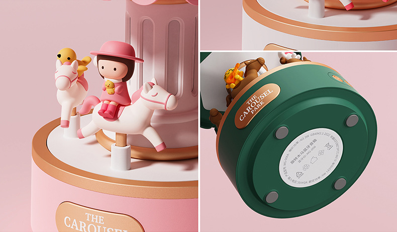 Romantic gifts for couples: Classic Christmas rotating wooden lantern, creative music box, bedside night light, Bluetooth speaker pic 13