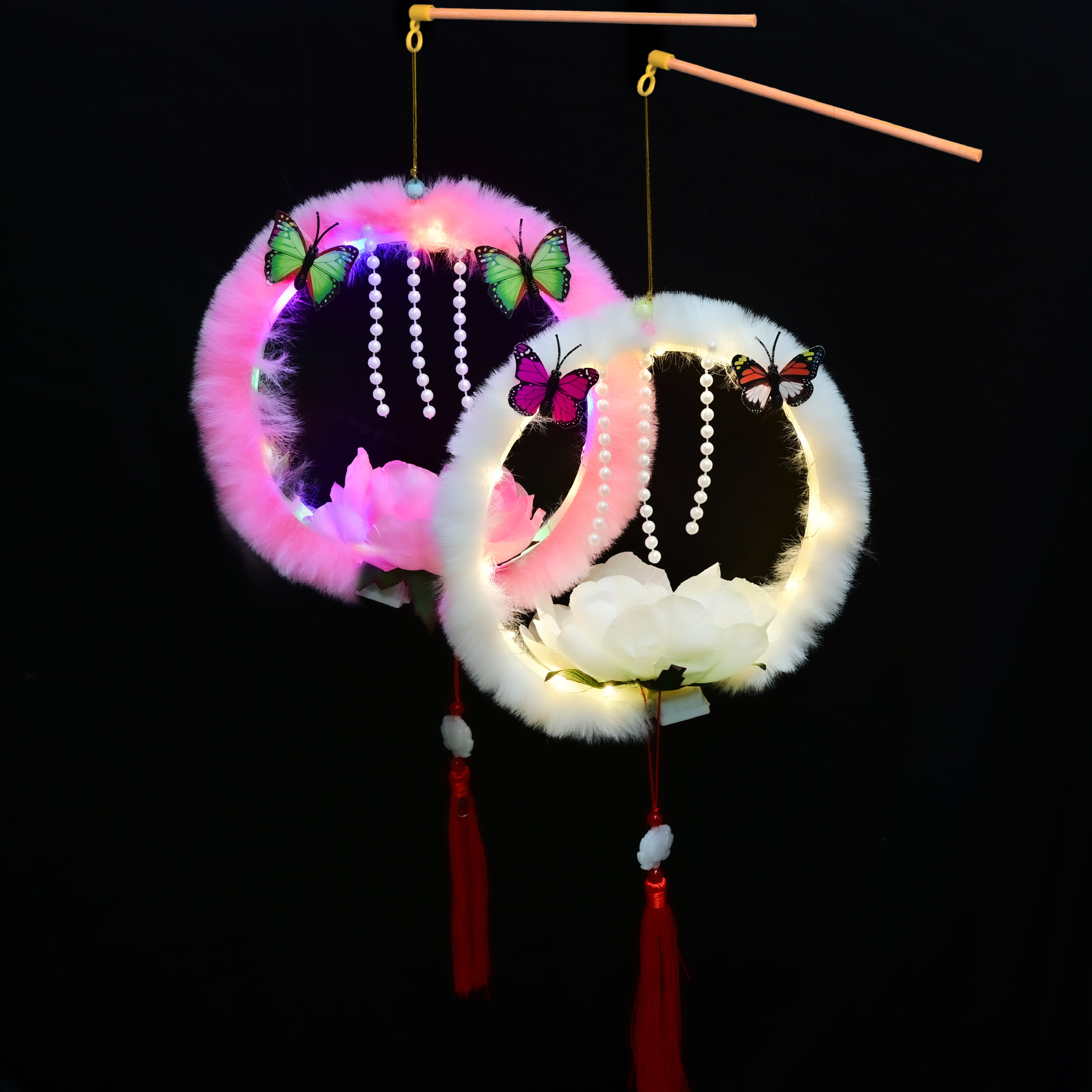 发光玩具手提发光龙角花灯春节元宵摆摊闪光灯笼玉兔花灯地摊批发详情7