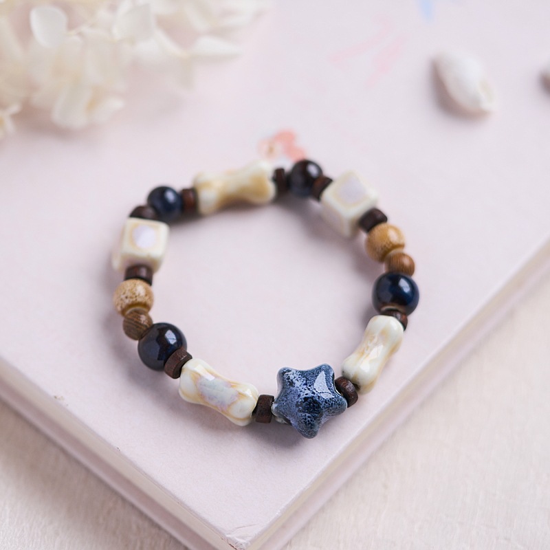 景德镇陶瓷手串礼物新中式百搭一缕瓷集小清新女生手工编织原创详情11