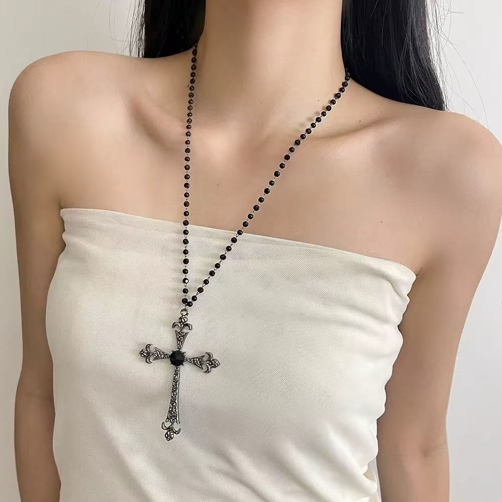 新款十字架项链长款辣妹项链女款2025甜酷y2k朋克颈链毛衣链配饰详情5