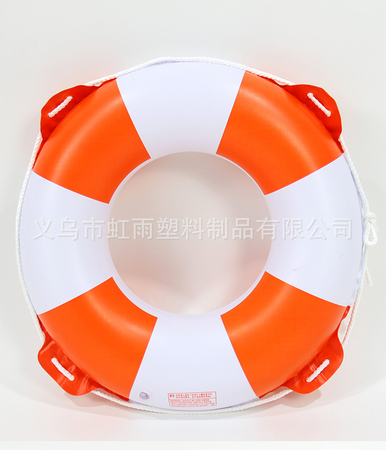 虹雨成人青少年复古橙色带绳游泳圈加厚海边救生装备安全防护详情9