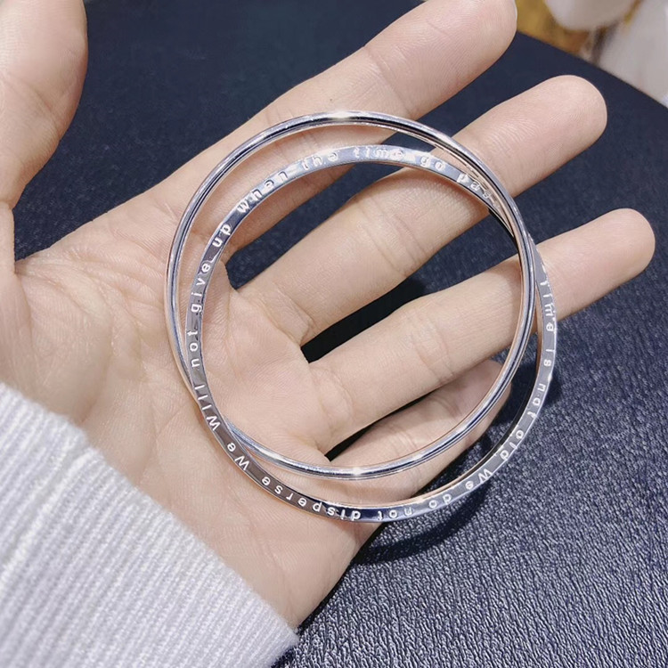 双环四叶草手镯女生高级感纯银2024新款小众轻奢幸运草手环饰品详情6