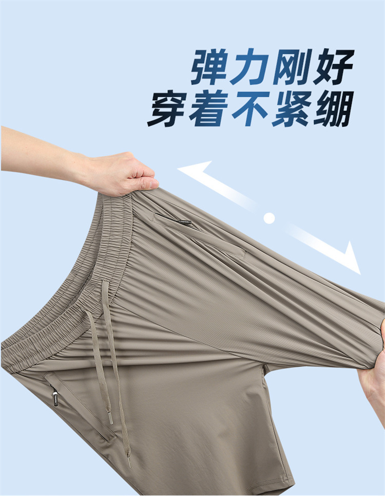 夏季新款冰丝短裤男款弹力宽松青年冰凉速干大码薄款五分休闲裤子详情10