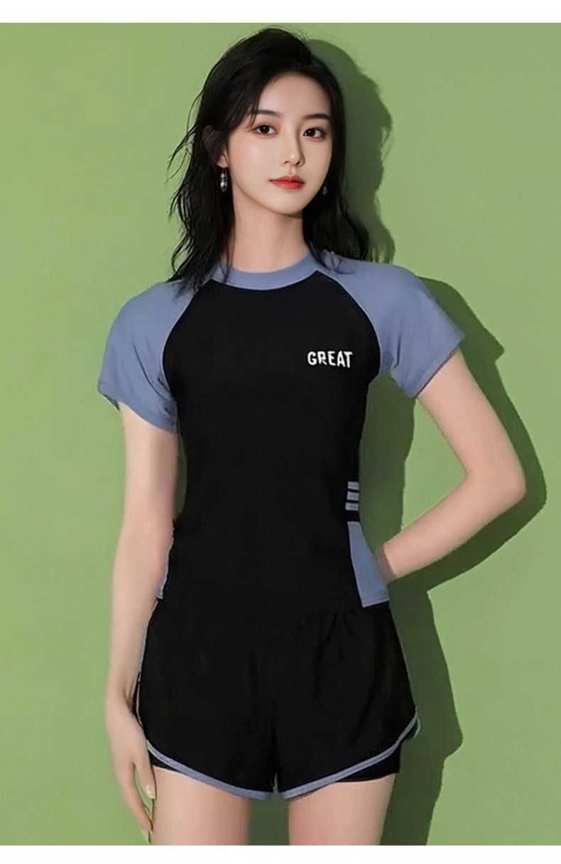 爆款泳衣女分体式保守运动平角防晒韩版显瘦遮肚泡温泉泳装工厂-121009详情11