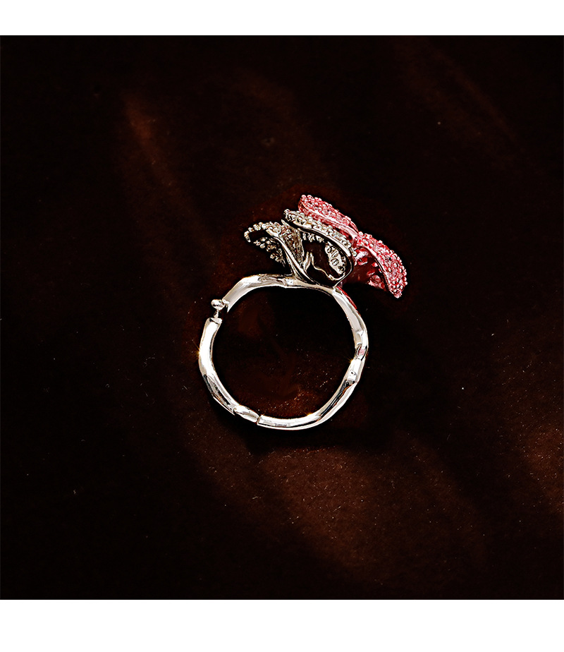 Hyacinth vintage harbor wind rojo rosa anillo moda temperamento ligero lujo superflash cien cierre anillo 2025 shake yin boom pic 8