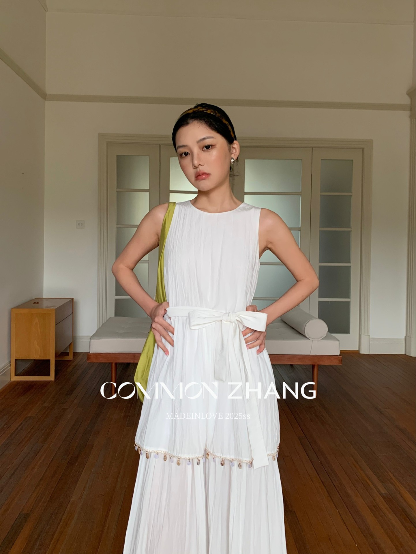 CZ ZHANG Summer Korean version anti-aging button patchwork round-neck sleeveless vest dress B26797 pic 13