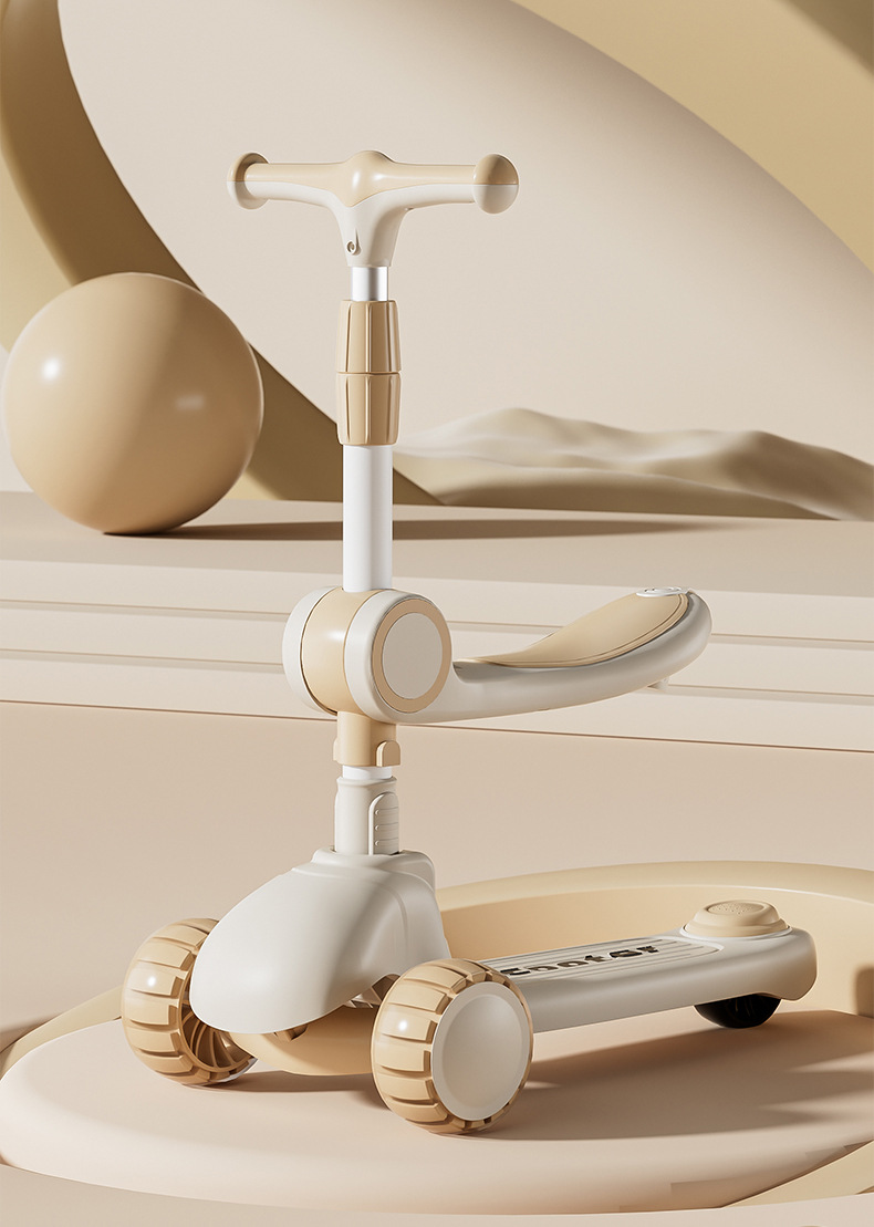 儿童滑板车2-3-6岁8三合一男女宝宝溜溜可坐可骑滑滑车小孩踏板车详情2