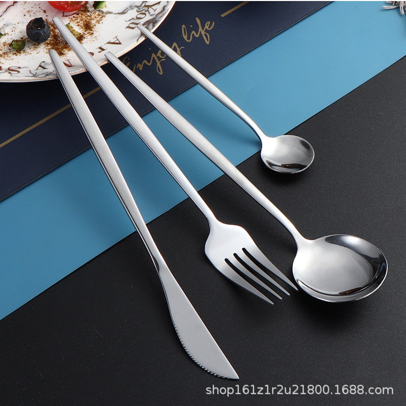 不锈钢勺子葡萄牙西餐具套装刀叉勺酒店餐厅西式牛排刀四件套跨境详情15