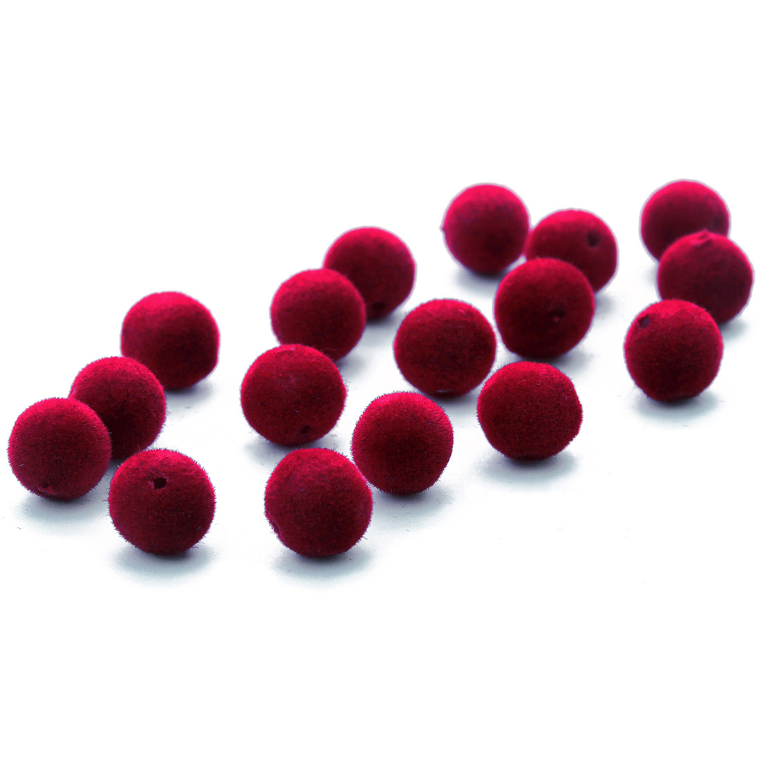 树脂植绒圆珠穿孔毛绒布毛毛球珠子diy手链项链串珠饰品配件详情15