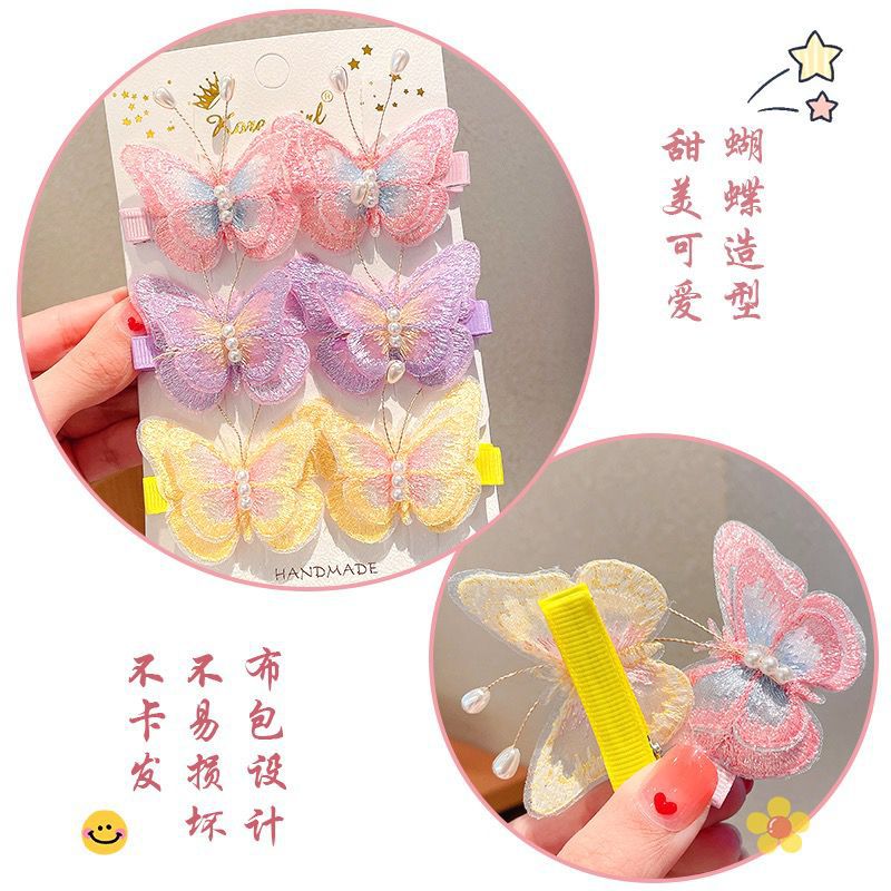 韩版小清新女童发夹双层刺绣蝴蝶结鸭嘴夹宝宝发卡少女古风对夹详情19