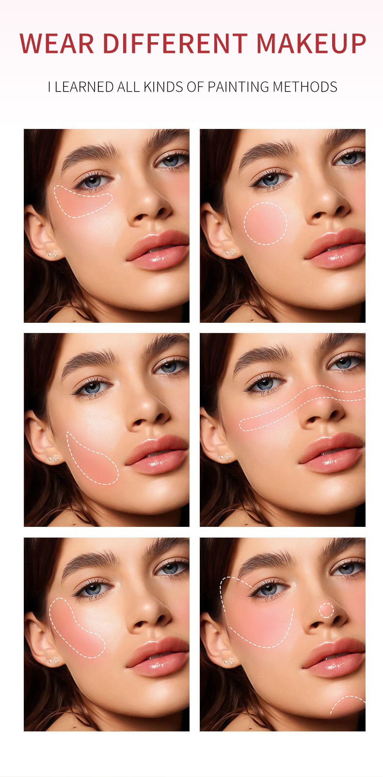 【 Exclusive for Foreign Trade 】 Meidian Blush Stick for Natural Nude Makeup, Contouring, brightening and Complexion Enhancement, natural blush wholesale pic 14