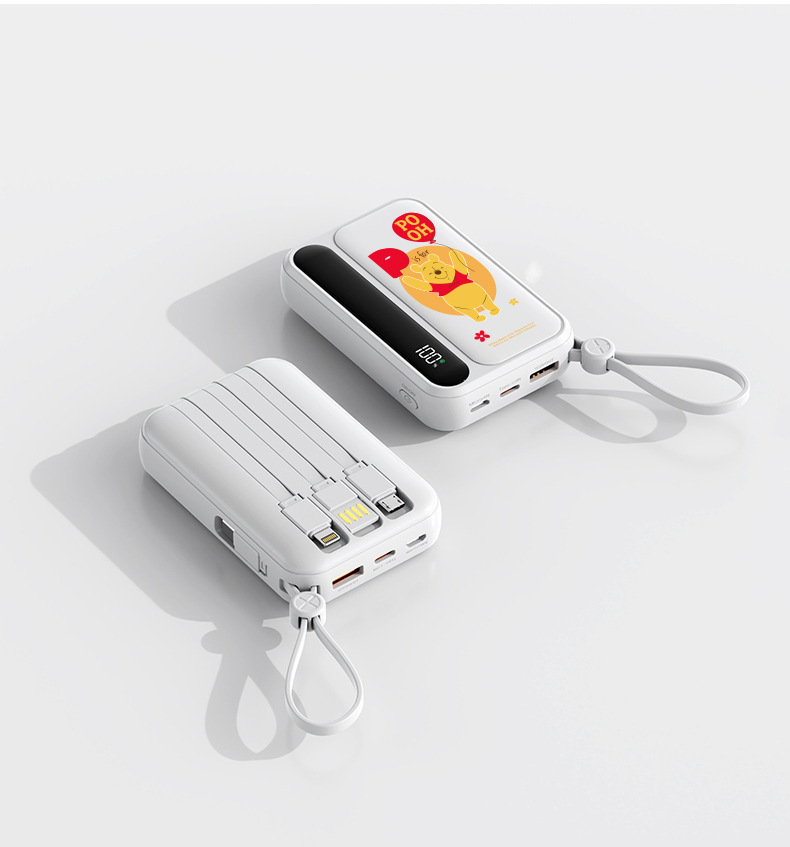 Disney power Bank Fast charging 10,000 mah mini powerbank with built-in cable, PowerBank 3C certified, officially authorized factory wholesale price pic 16