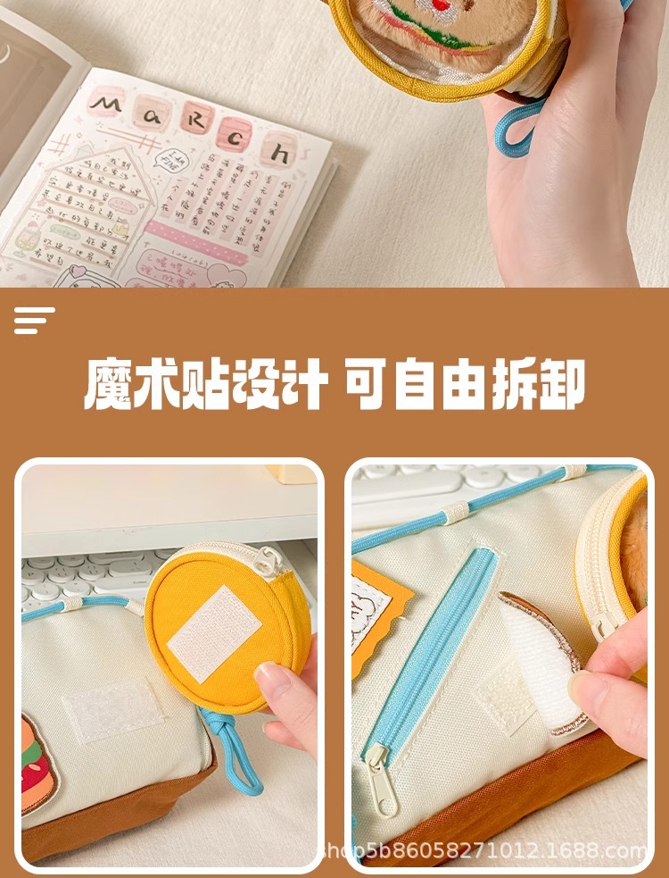 2025可爱食物痛包笔袋学生文具袋大容量高颜值女孩铅笔袋儿童笔盒详情8
