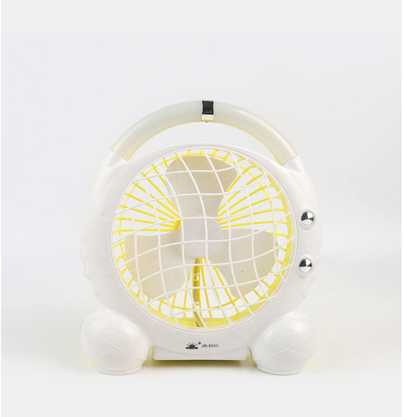JR-2018 Lighted fan rechargeable student dormitory home rechargeable fan mini Portable with strong wind force pic 3