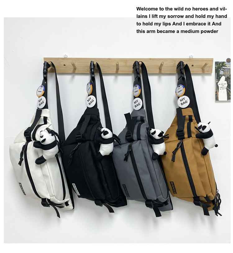 新款简约胸包男休闲潮流运动学生单肩包百搭斜挎包女手机男生腰包详情9